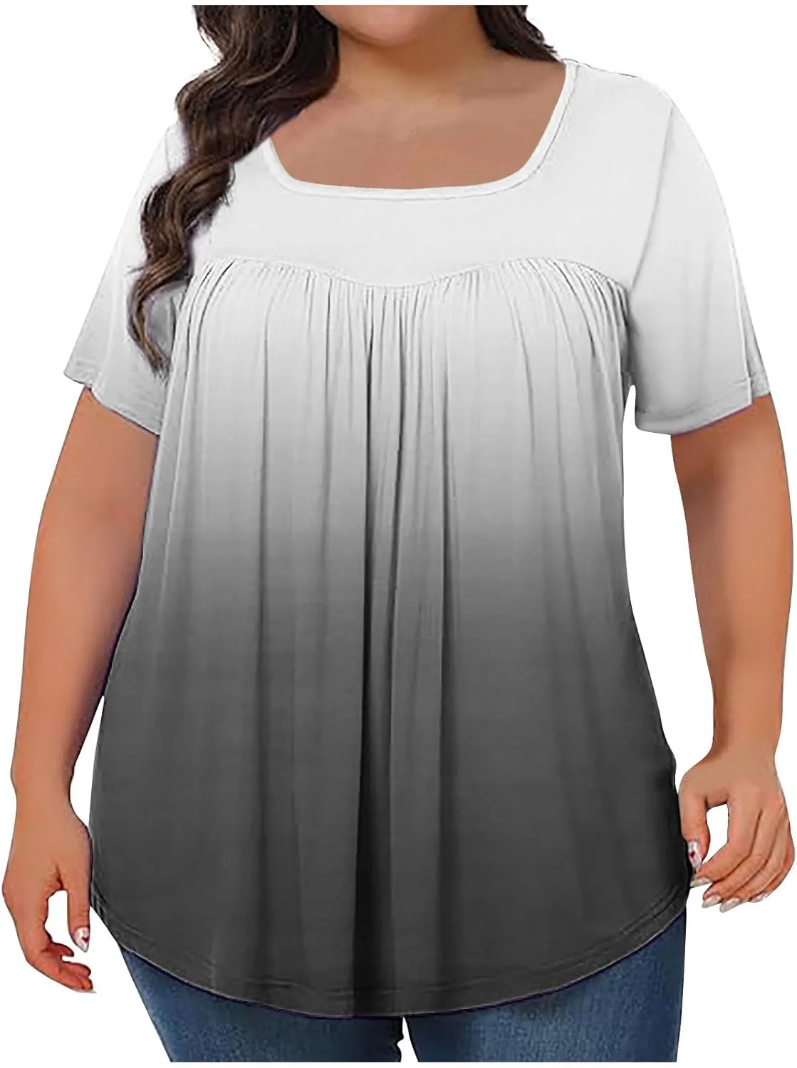 

Туника Ombre Gradient для женщин с коротким рукавом и V-образным вырезом Smxrfitk