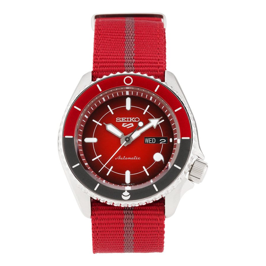 

Часы Men's SEIKO No. 5 Naruto Crossover Limited Edition Athleisure Casual Sports Commemorate Mechanical Watch, красный
