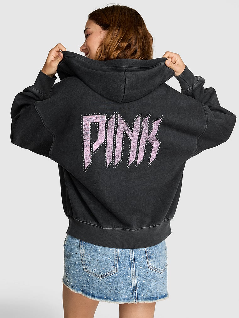 

Толстовка с капюшоном Ivy из флиса с застежкой-молнией во всю длину Pink, black