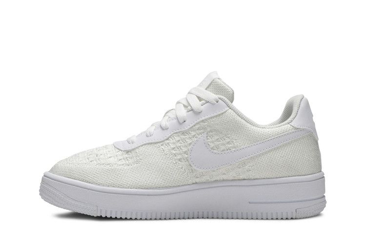 Кроссовки Nike Air Force 1 Flyknit 2.0 GS 'Triple White', белый — фото 4