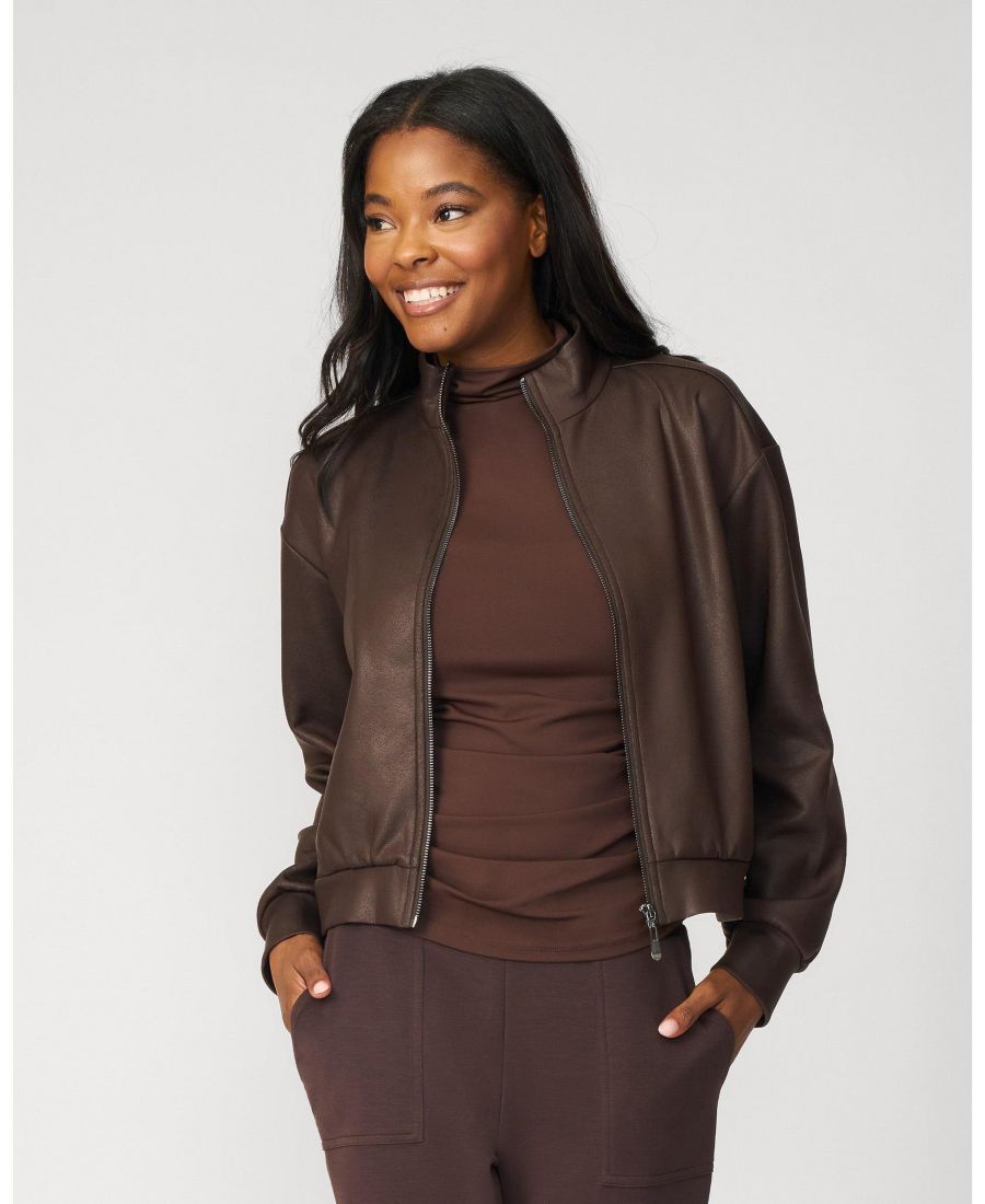 

Женская укороченная куртка-бомбер с покрытием Cable & Gauge, Chocolate torte