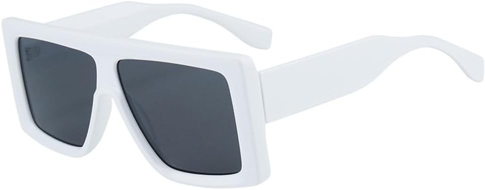 

Винтажные мужские солнцезащитные очки с плоской верхней частью, женские солнцезащитные очки UV400 с градиентной защитой для мужчин, UV400, увеличенного размера HVTVTLA, White