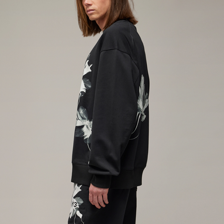 Y 3 Gfx свитшот с цветочным принтом Y-3, черный — фото 4