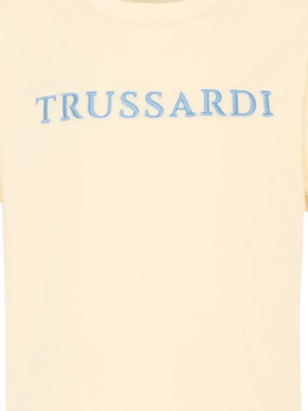 Футболка с вышитым логотипом Trussardi Junior, бежевый — фото 3