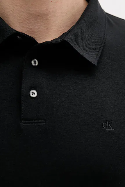 Поло из эластичного хлопка Calvin Klein, черный — фото 4
