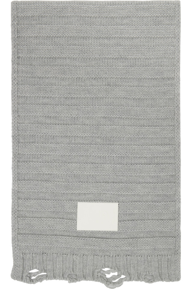 

Шерстяной шарф Mm6 Maison Margiela, серый