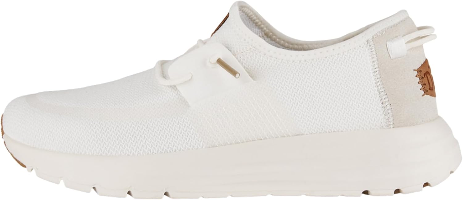 

Мужские кроссовки Hey Dude Sirocco Dual Knit - съемная пенная стелька - текстильный верх - круглый носок Heydude, белый