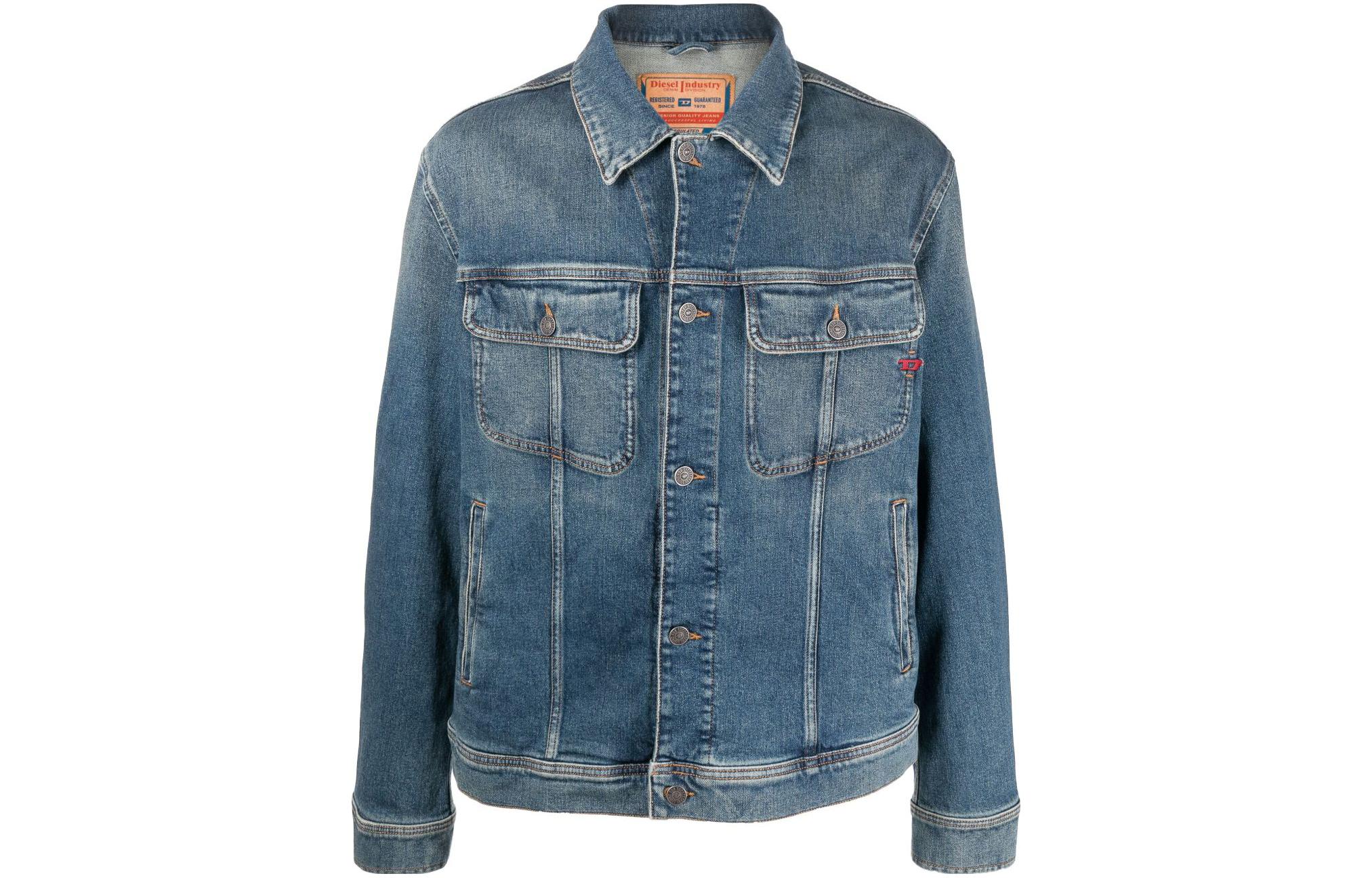 DIESEL Джинсовая куртка мужская Blue Lapel Moderate Others — фото 3