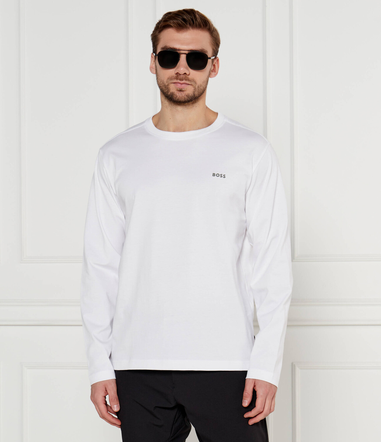 

Лонгслив BOSS ORANGE Te_Ufolong Regular Fit, белый
