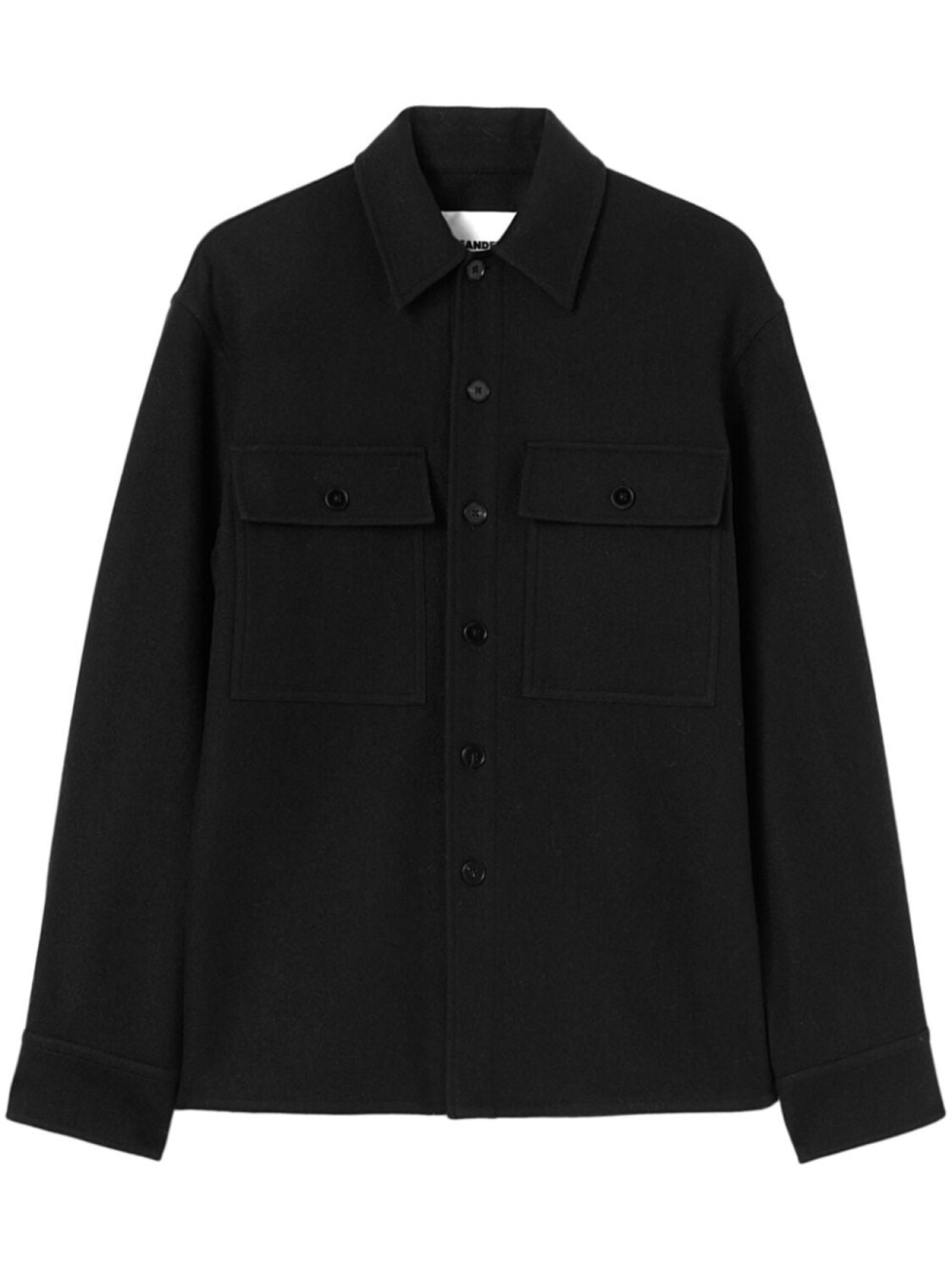 

Jil Sander шерстяная рубашка с длинными рукавами, черный