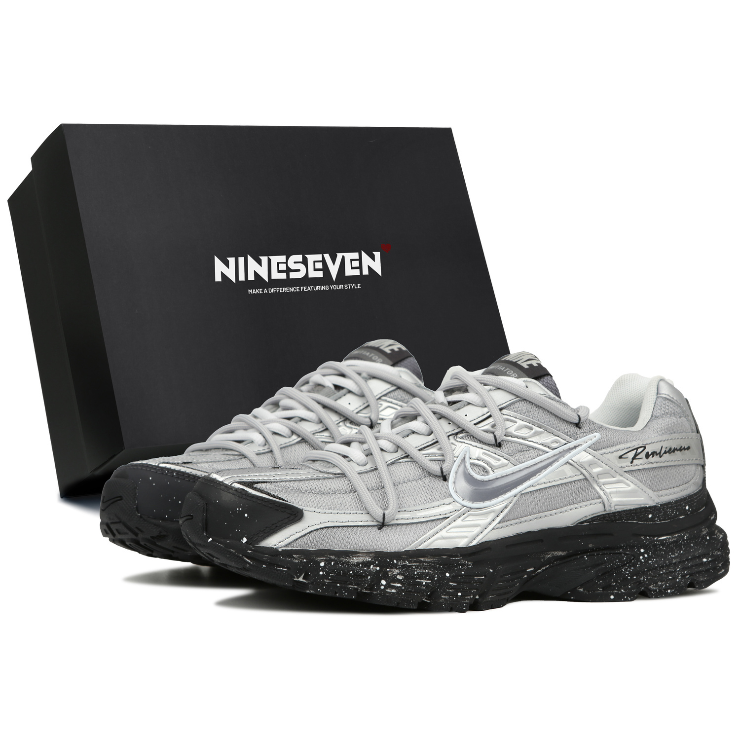 

Nike Инициатор амортизация, износостойкие низкие повседневные кроссовки unisex silver