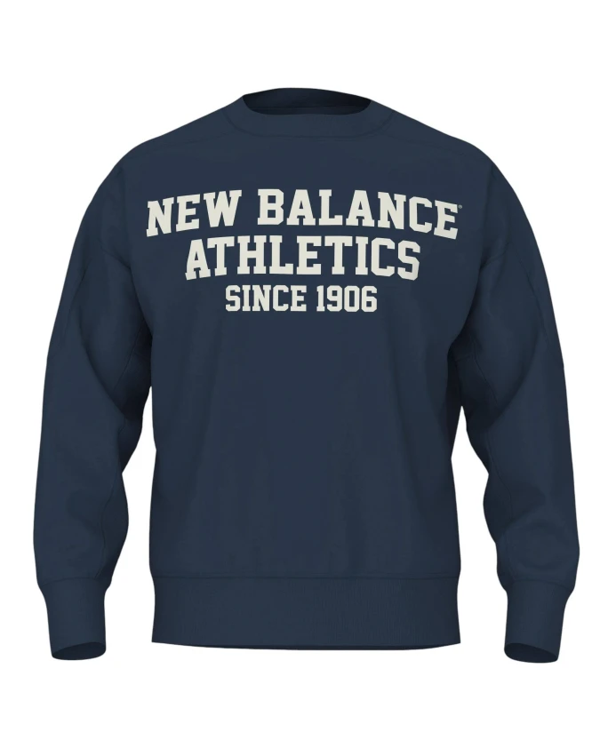 

Толстовка с графическим принтом из французского махрового трикотажа New Balance, синий