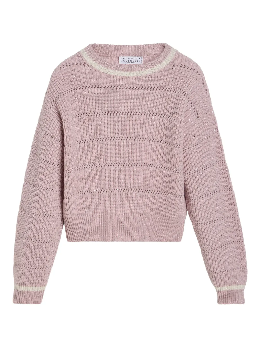 

Фактурный ребристый свитер Brunello Cucinelli Kids, розовый