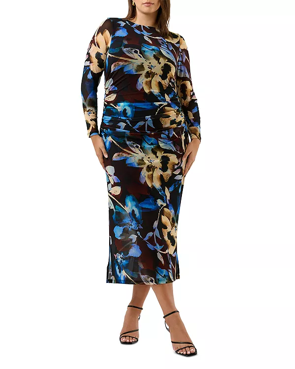 

Платье-Миди Cleo из сетчатой ткани Estelle Plus, мультиколор