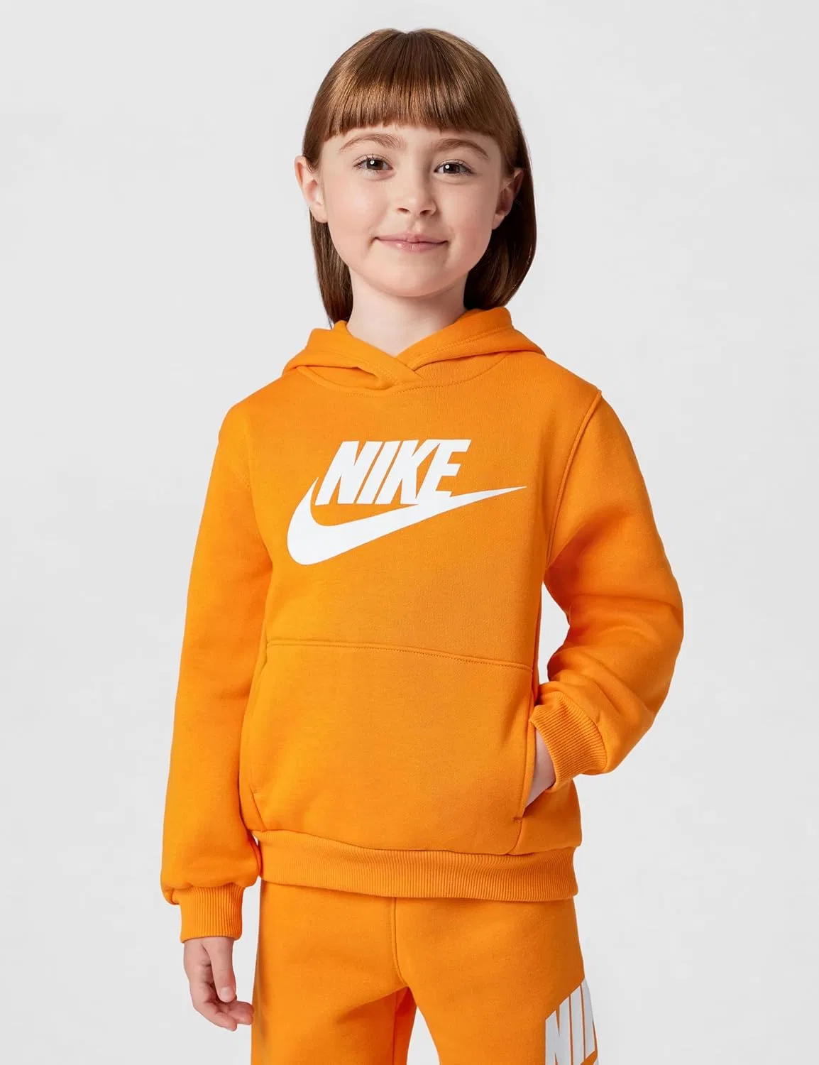 Детский спортивный костюм из флиса Nike, 2 предмета, ярко-оранжевый — фото 3