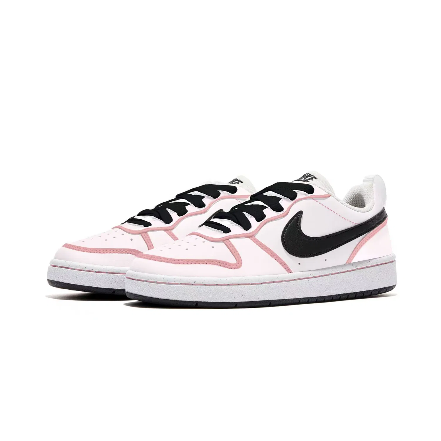 Кроссовки детские Court Borough PASSERBY Peach Black Coffee Low top для скейтбординга, белый, розовый, черный Nike, Pink Ink — фото 4
