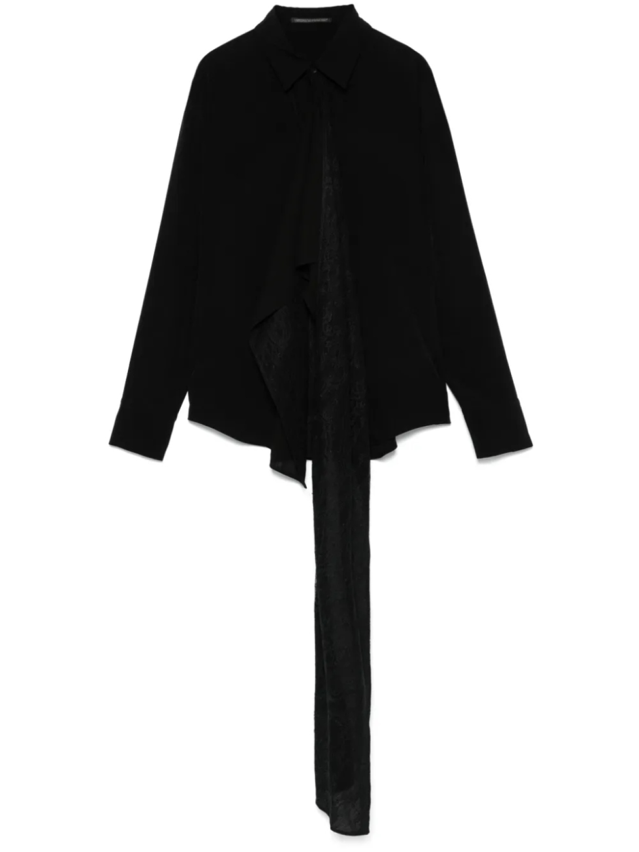 Рубашка с драпировкой от Yohji Yamamoto, черный