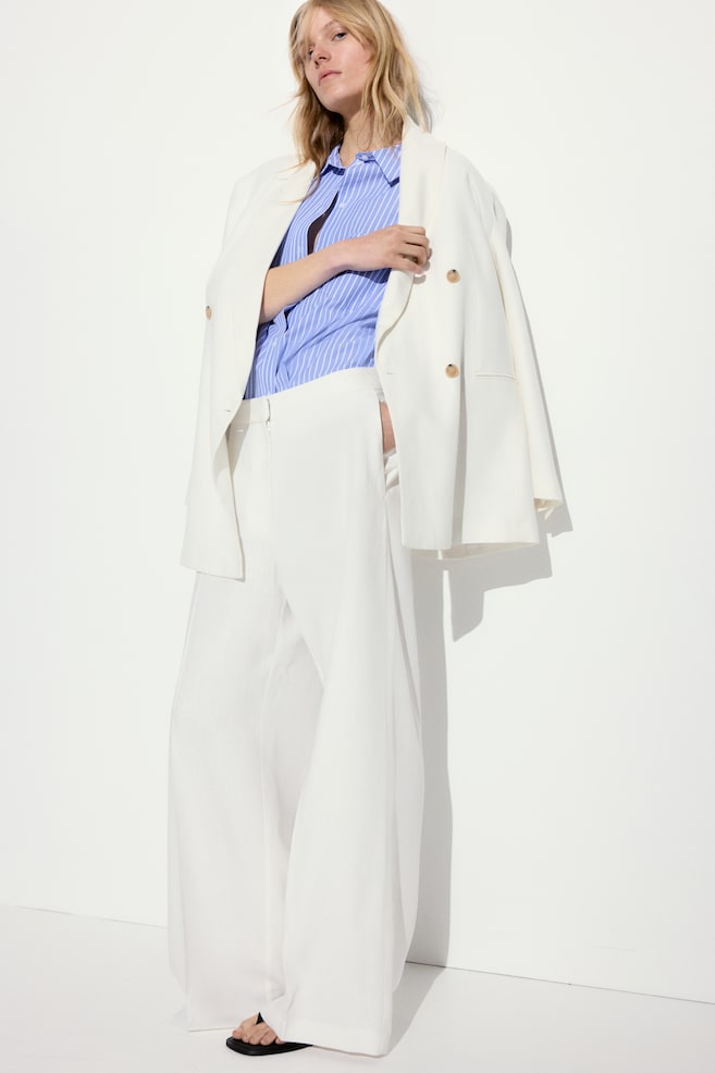 

Широкие брюки из льняной смеси H&M, белый
