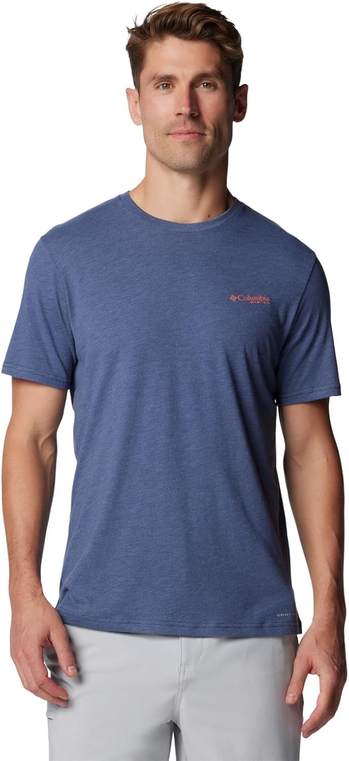 

Футболка Columbia Mens PFG Tarpon Rise Tech с коротким рукавом, Nocturnal Heather/Tarpon Rise