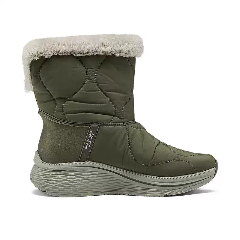 Зимние ботинки женские Skechers стеганые на платформе, зеленый — фото 2