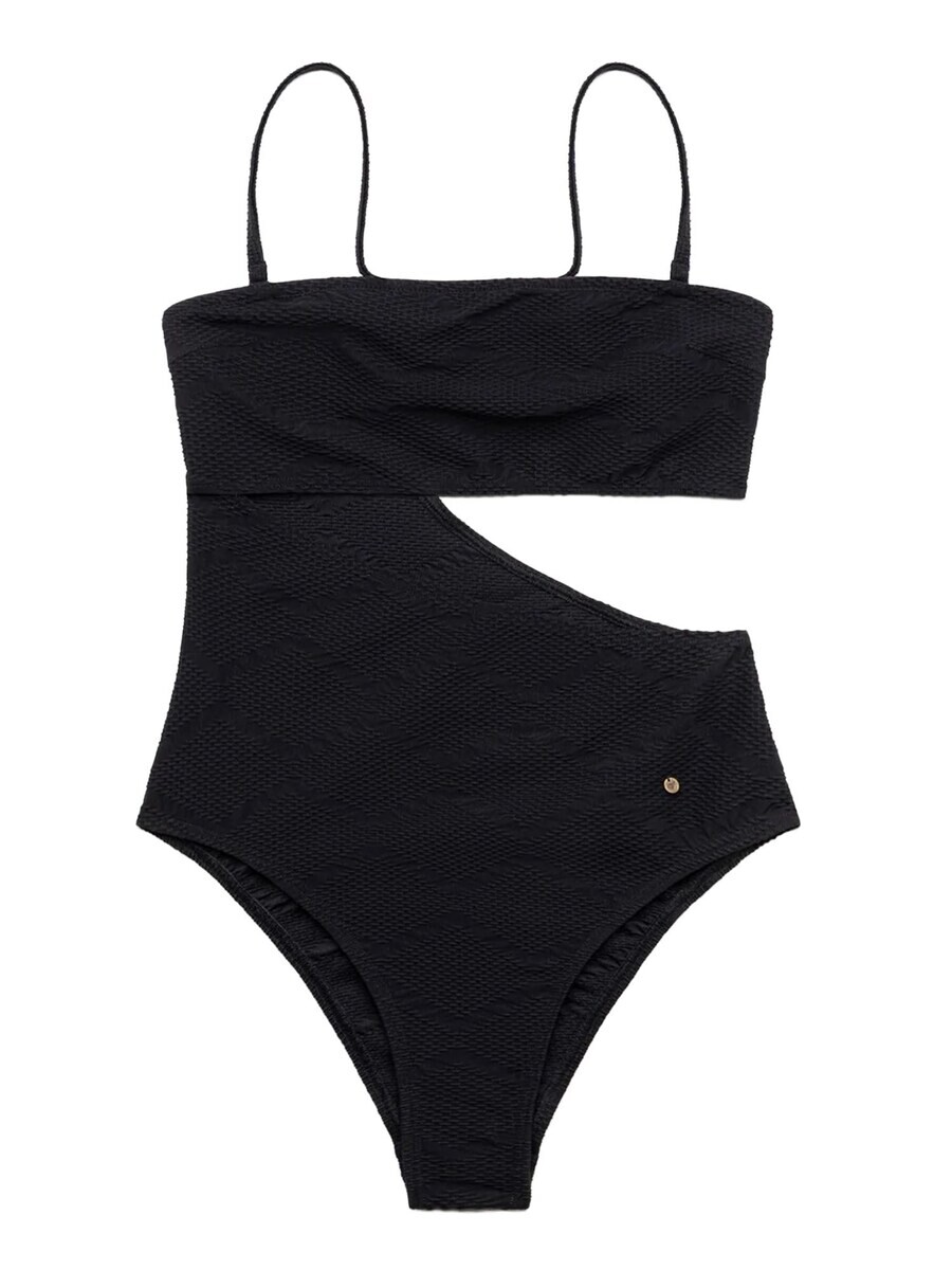 

Купальник бандо LOVJOI Bandeau Swimsuit Hibisco, черный