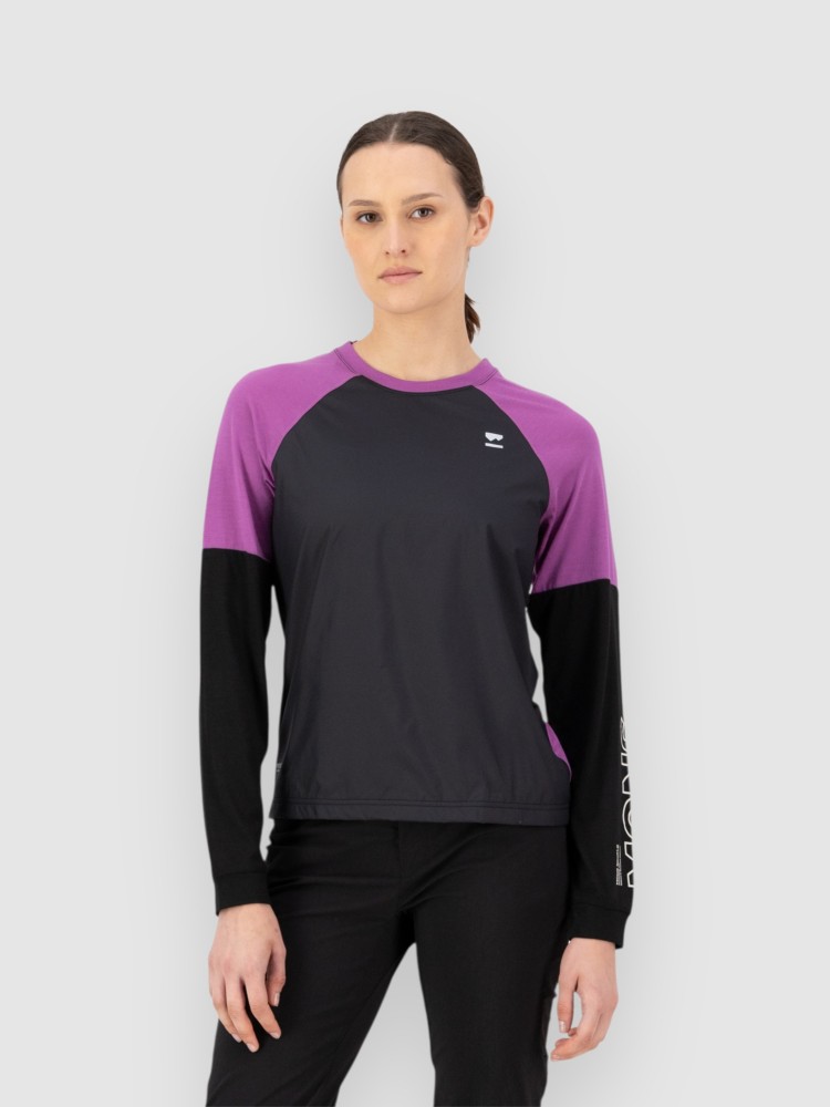 

Джерси Mons Royale Tarn Merino Bike Wind Long Sleeve Jersey, purple bolt/black