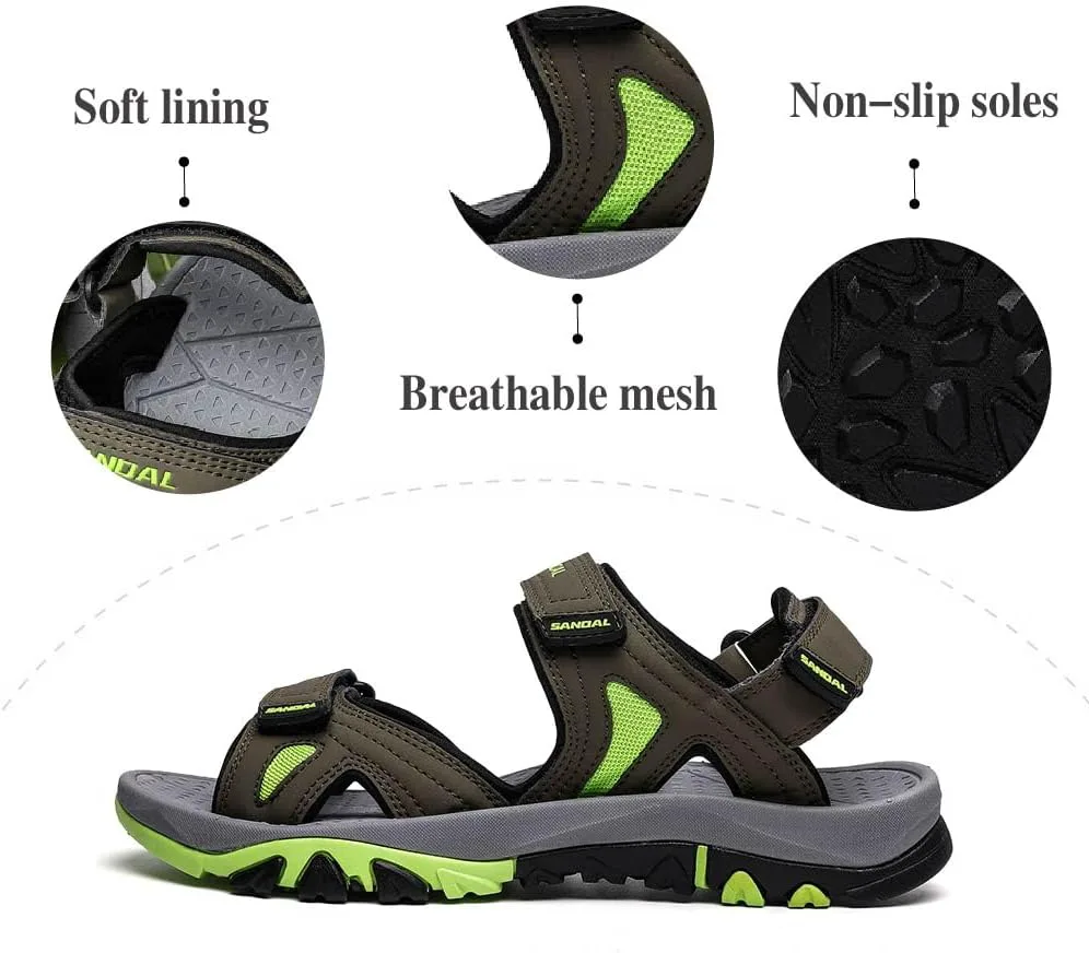 

Мужские повседневные сандалии Asifn, летние с открытым носком, легкие водонепроницаемые пляжные туфли для спорта на открытом воздухе, походов и альпинизма, зеленый