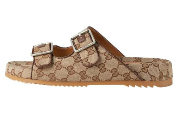 Сандалии double g alphabet straps fashion sandals Gucci, бежевый — фото 3