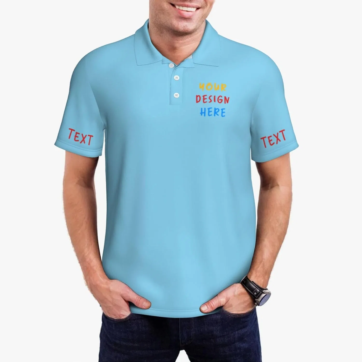 Поло для мужчин Funny Golf, Sky Blue — фото 2