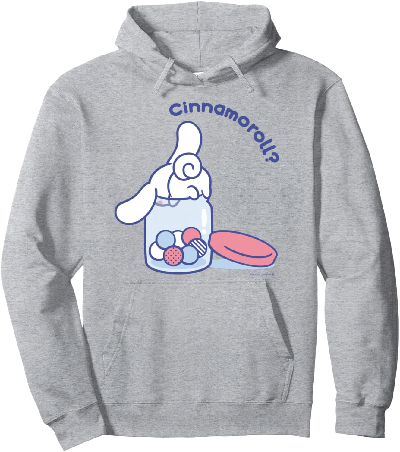 

Худи с изображением булочки с корицей и надписью «Прятки» Sanrio (Watanabe), серый