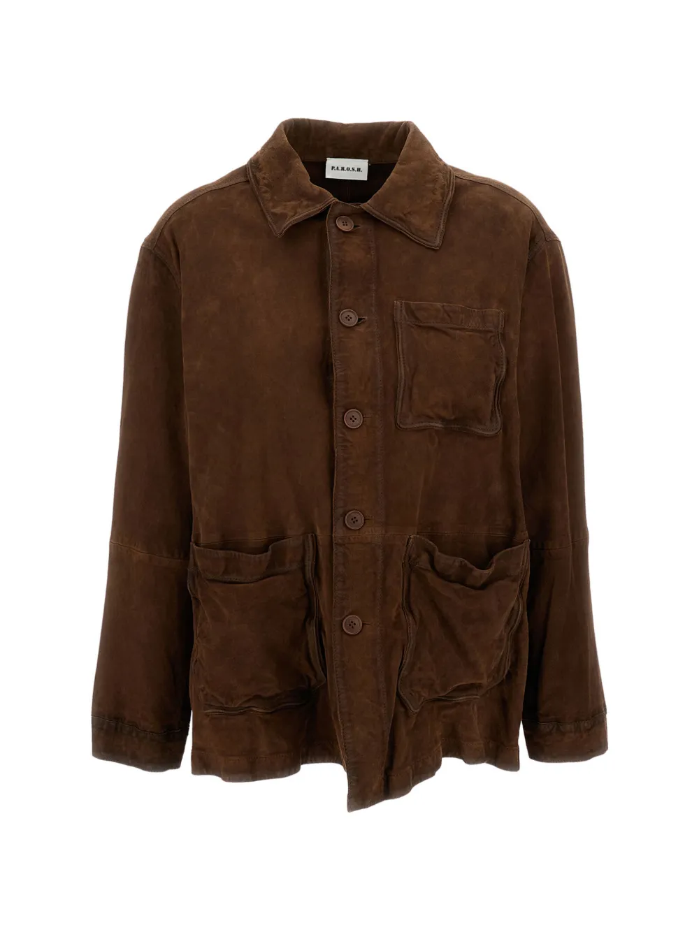 

Кожаная куртка с накладными карманами P.A.R.O.S.H., коричневый