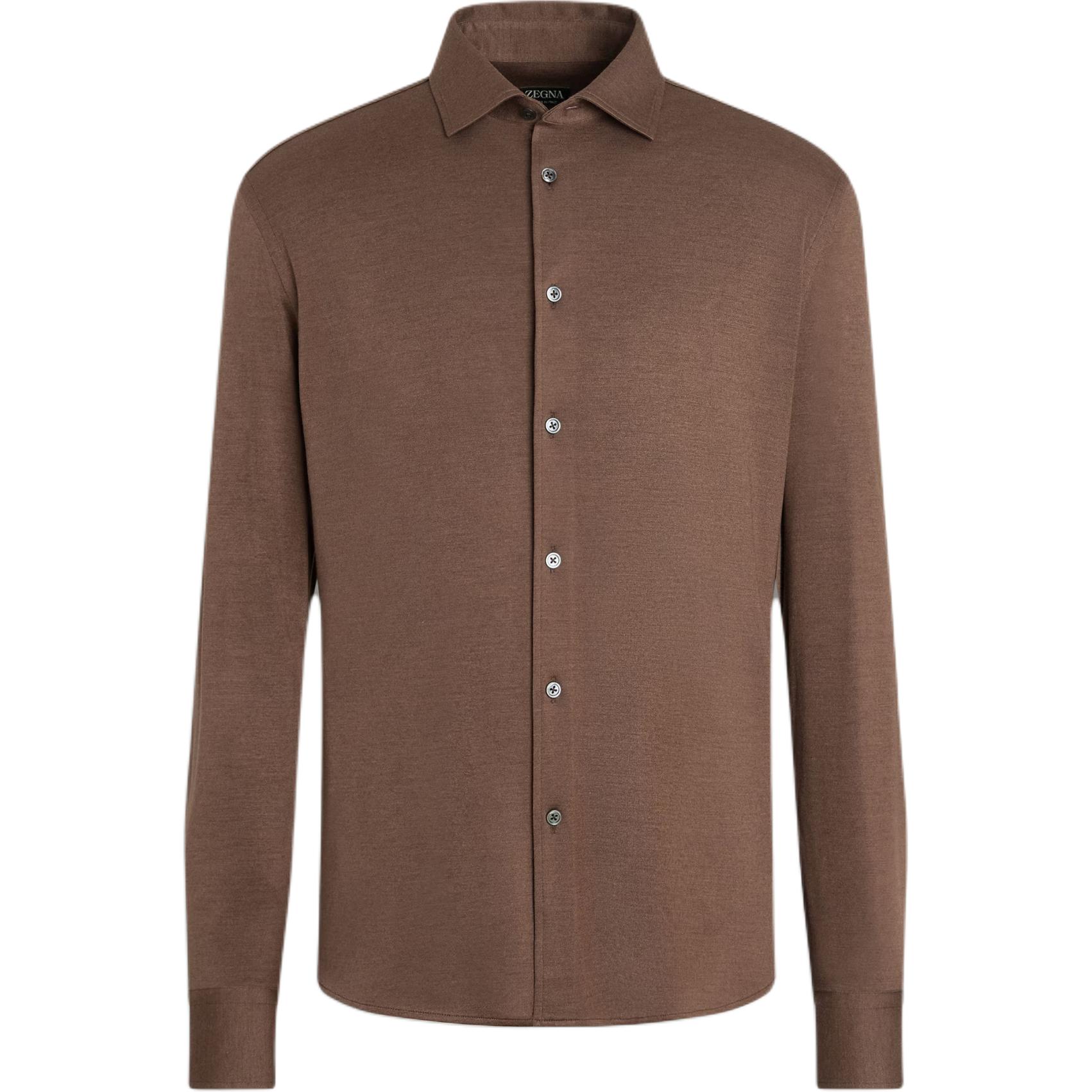 

Рубашка Zegna из смеси кашемира и шелка Ermenegildo Zegna, коричневый