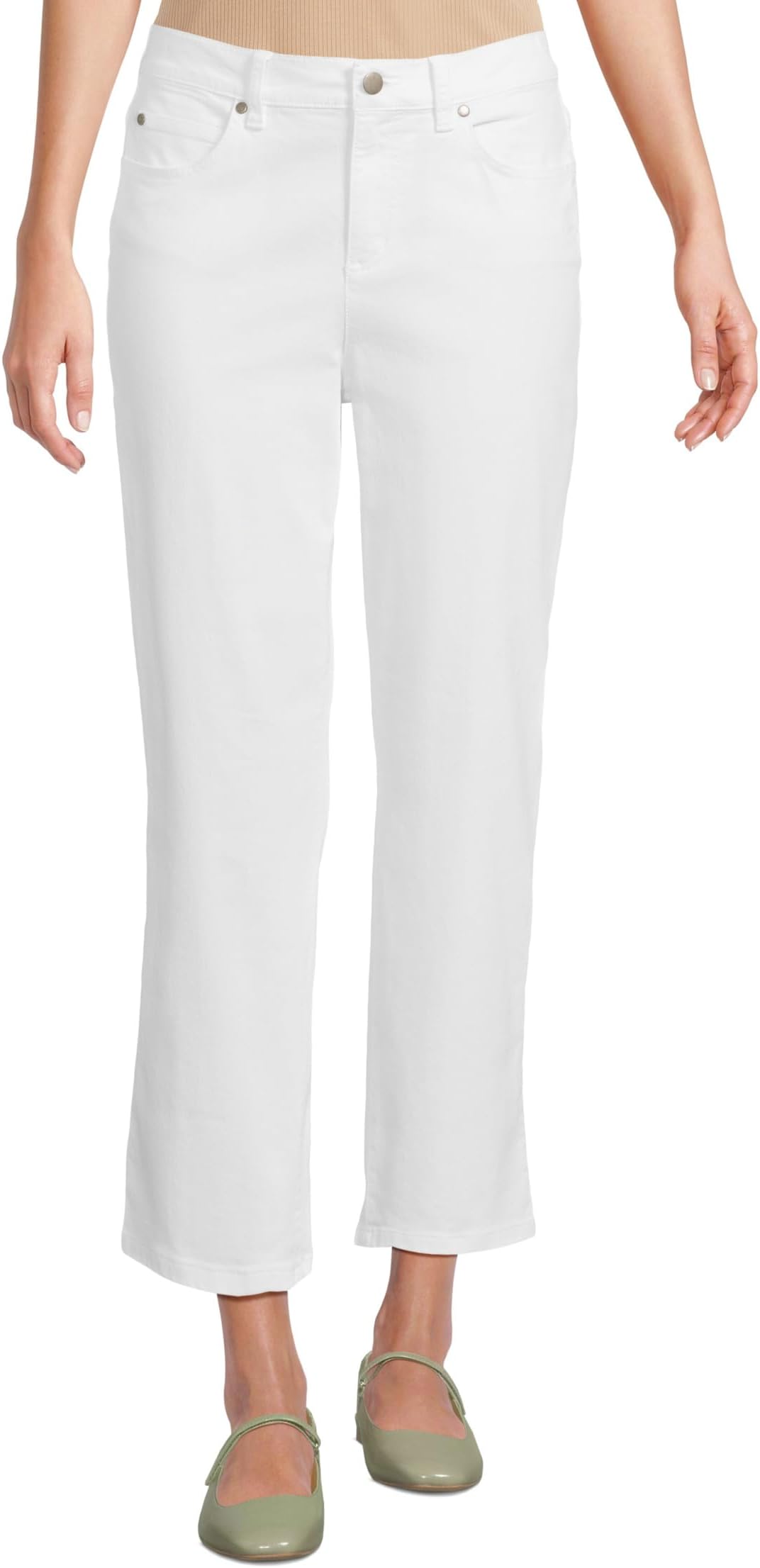 

Джинсы Eileen Fisher Straight Cropped Jeans, белый