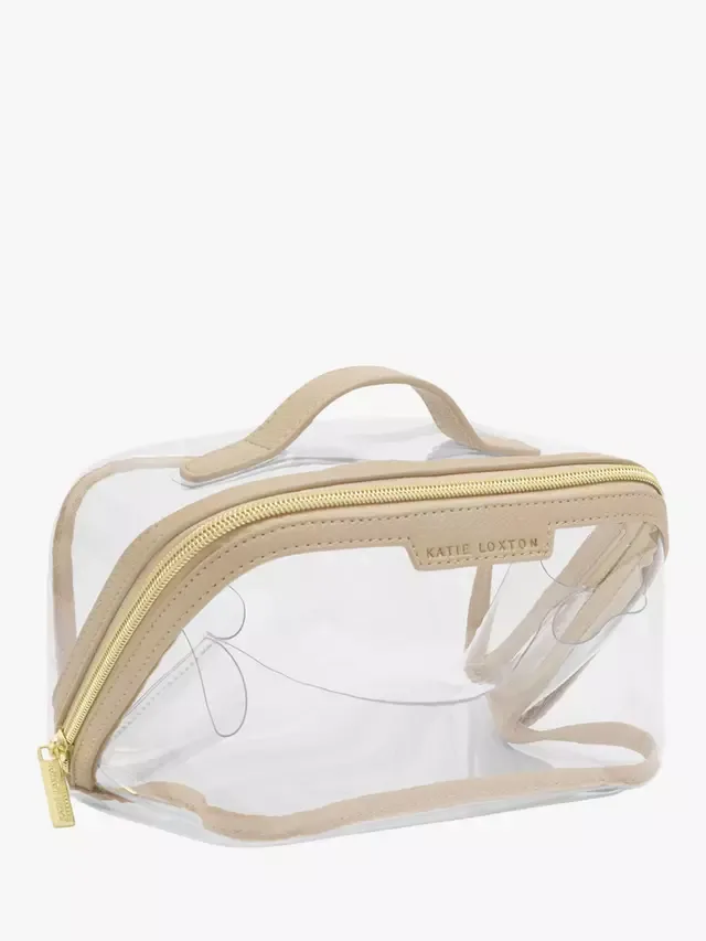Прозрачная плоская косметичка, светло-бежевый цвет Katie Loxton — фото 3