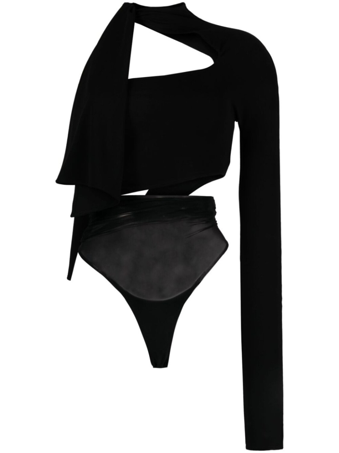 

Mugler топ на одно плечо, черный