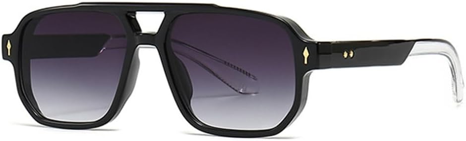 

Солнцезащитные очки с двойной перемычкой для женщин, градиентная защита от УФ-излучения UV400, заклепки для мужчин, для занятий спортом на открытом воздухе, бега и езды generic, Black Gray Gradient