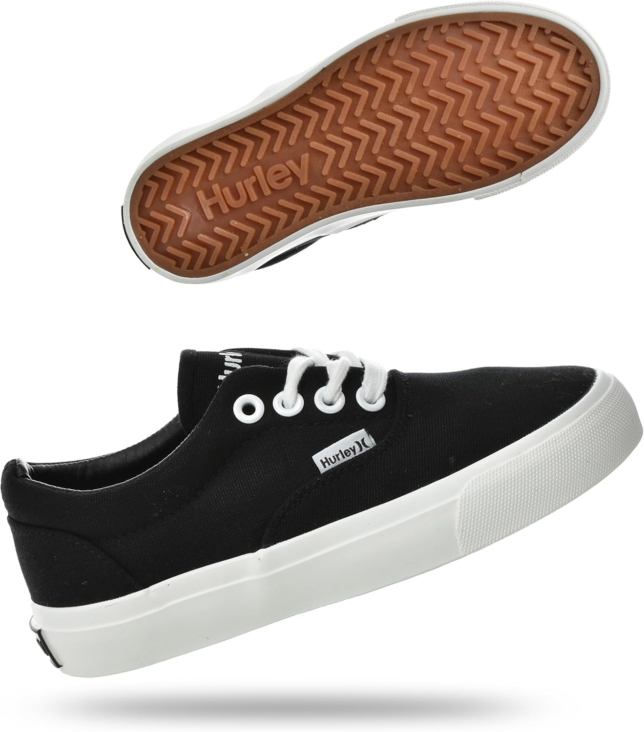 

Детские кеды Hurley Marley на шнуровке - низкие кроссовки для скейтбординга для детей, спортивная обувь для мальчиков и девочек, белый/черный