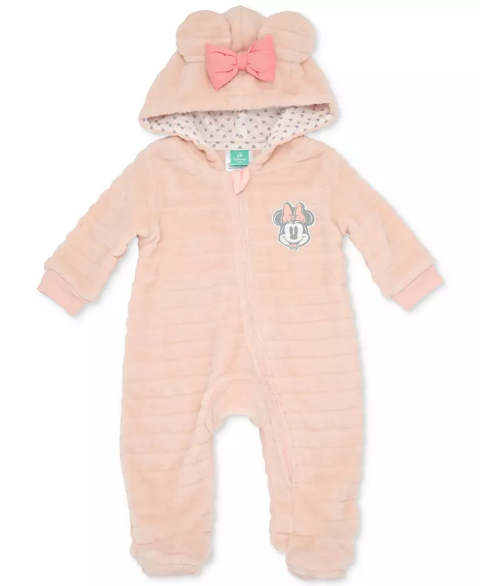 

Детский комбинезон на ножках Minnie Mouse из искусственного меха для коляски Disney, розовый