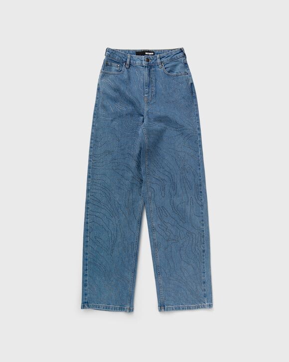 

Джинсы Rotate Birger Christensen Rhinestone Wide Leg Jeans, цвет light blue denim