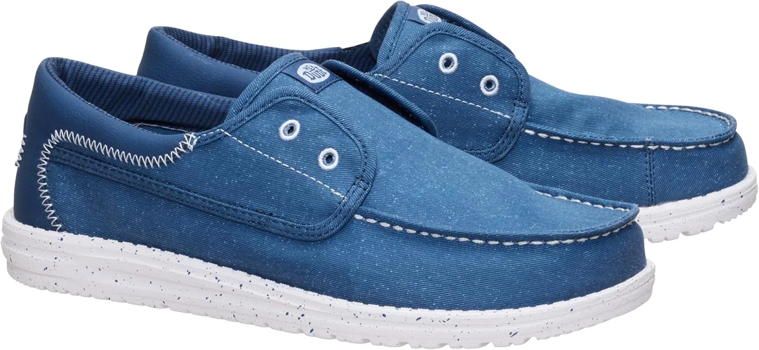 Мужские кроссовки HEYDUDE Wally Cru из эластичной парусины, Blau Ensign Blue — фото 2