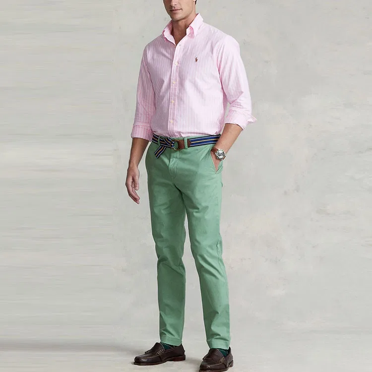 Рубашка мужская розовая Polo Ralph Lauren — фото 3