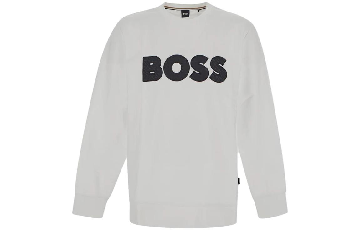 

Хлопковая толстовка с нашивкой-логотипом HUGO BOSS, белый