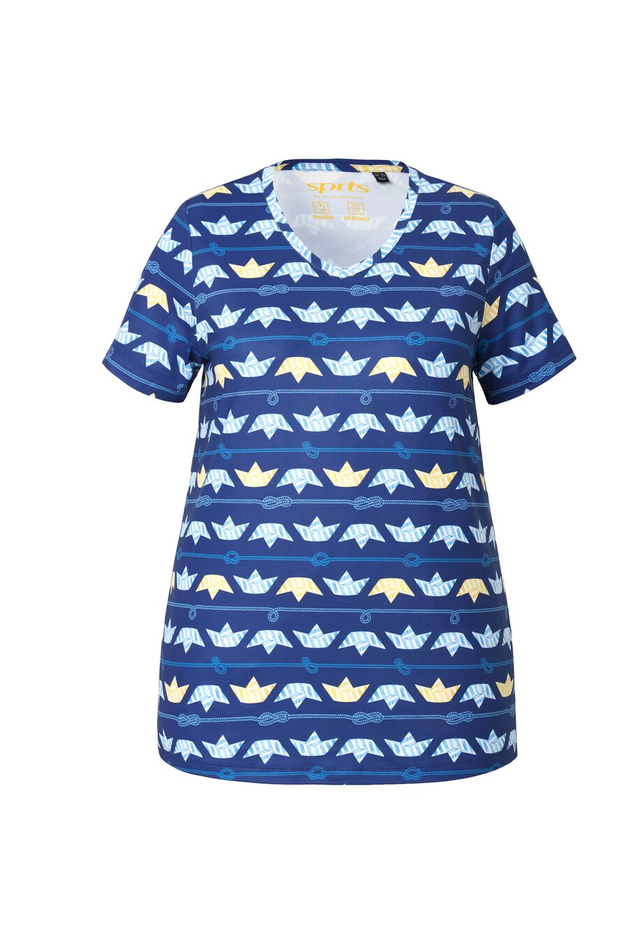 

Футболка Performance Ulla Popken, цвет Light blue/Dark blue