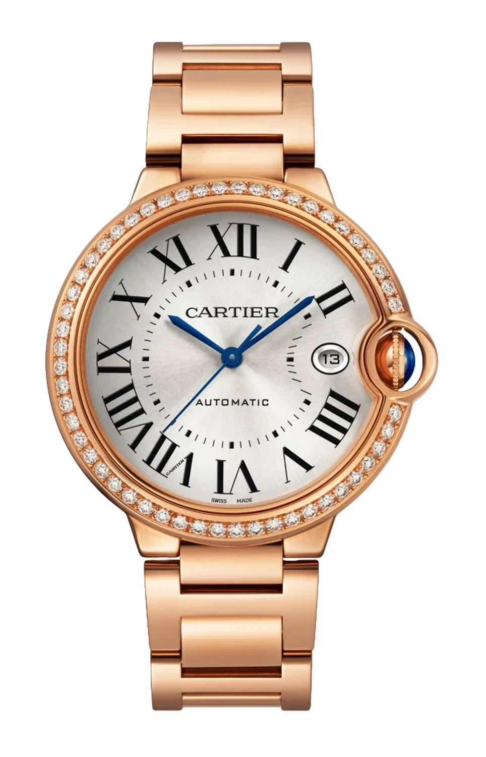 Ballon Bleu de CARTIER 40 мм, автоматические, розовое золото, бриллианты - WJBB0057, золотой