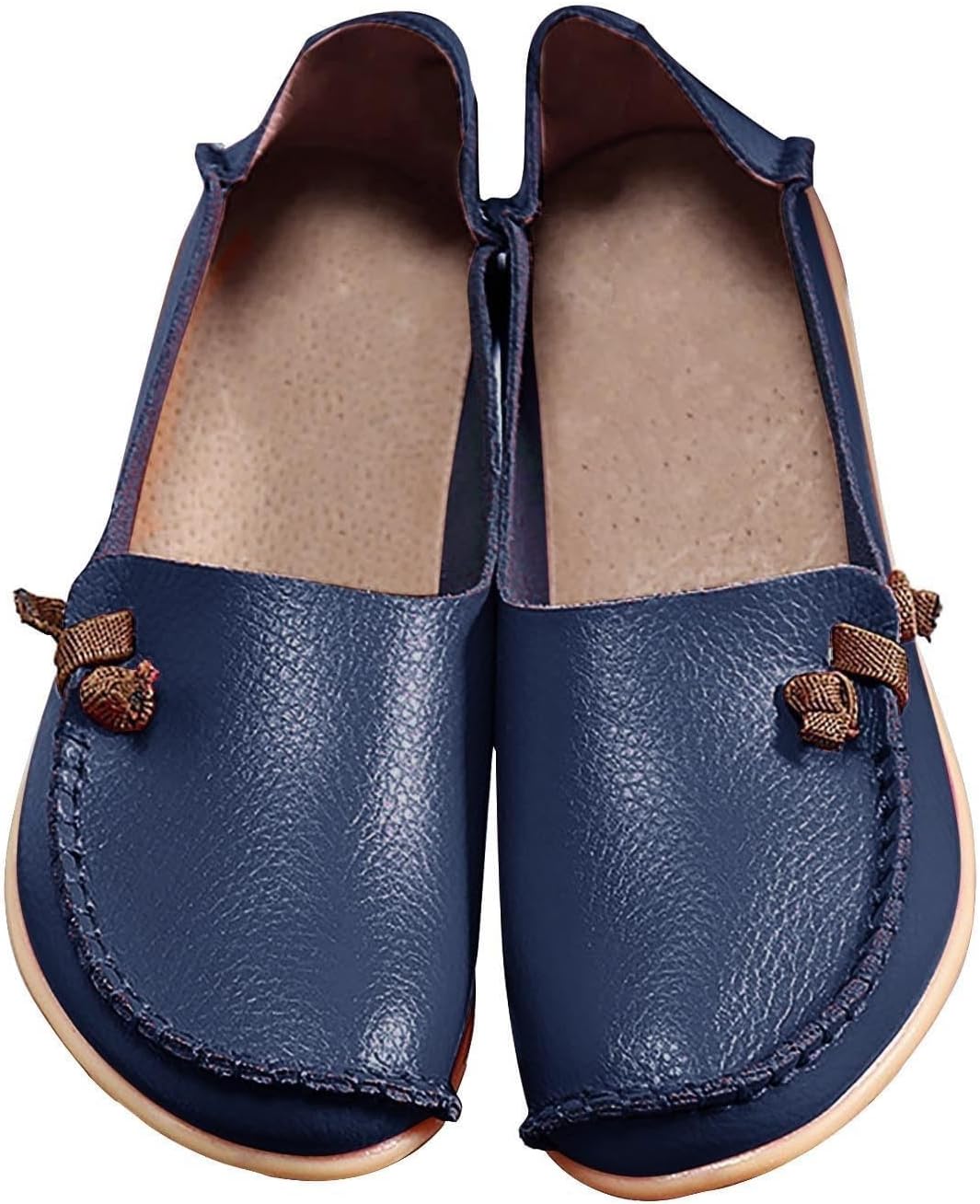 

Женские лоферы Комфорт с круглым носком, без шнурков, мягкие мокасины, легкие туфли для вождения, лодочные туфли, удобные прогулочные офисные туфли-лоферы, нарядные, нескользящие, мягкие туфли Toumov, темно-синий