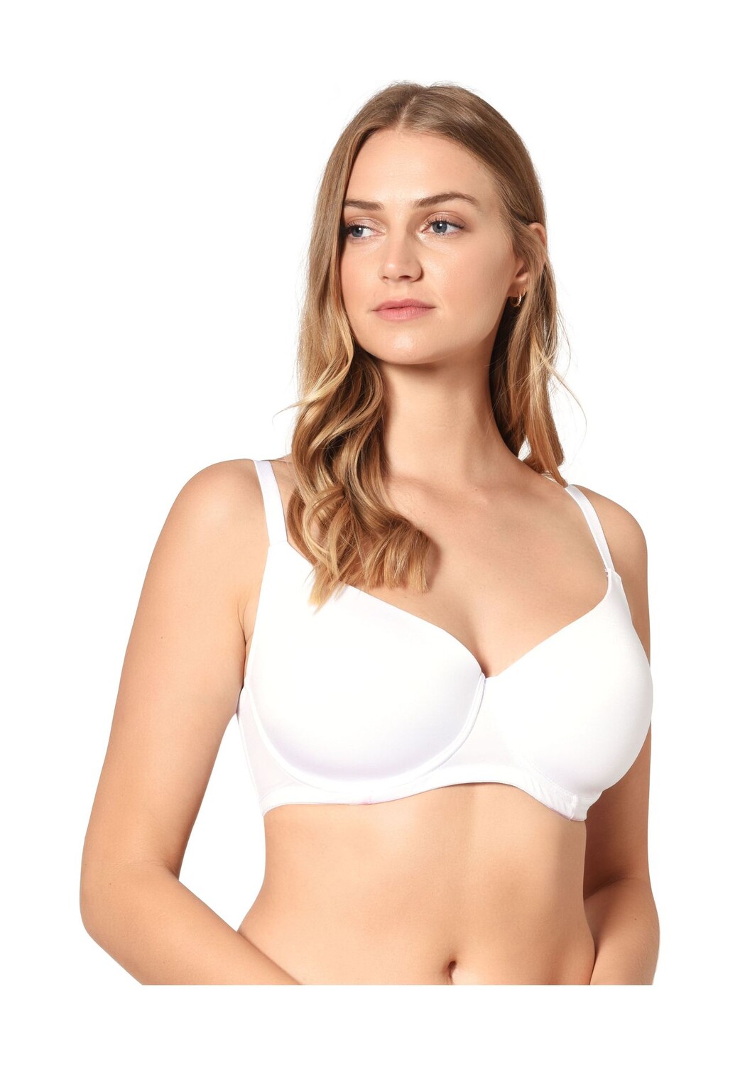 

Бюстгальтер-майка, стрейч, на косточках, однотонный, регулируемый, женский MANGUUN, белый