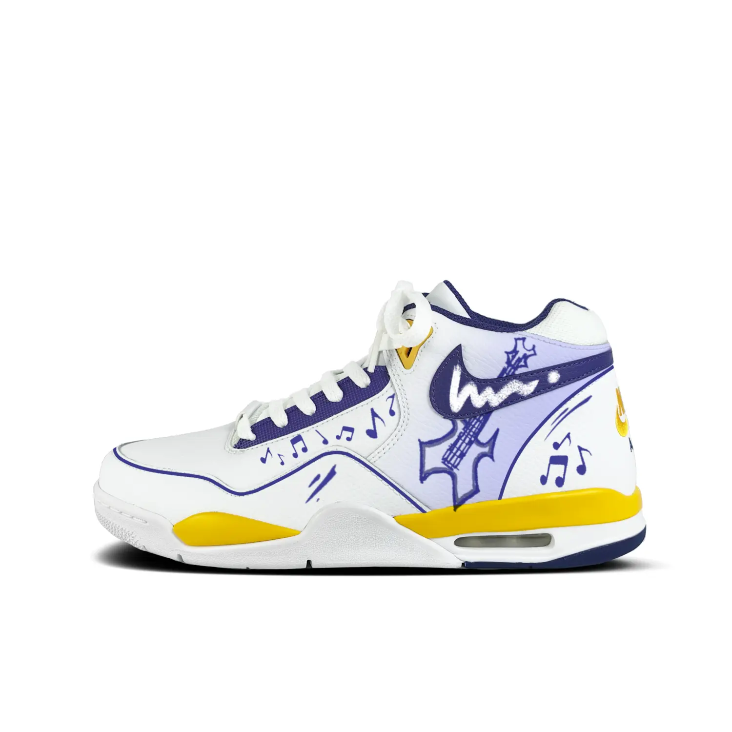 

Nike Легендарные баскетбольные кроссовки Flight Legacy Vintage мужские Mid top белый желтый фуксия граффити