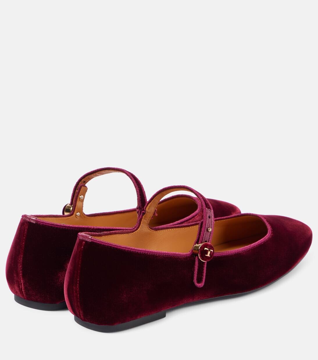 Бархатные балетки Мэри Джейн Tod'S, цвет r400 (porpora)+r008 — фото 2