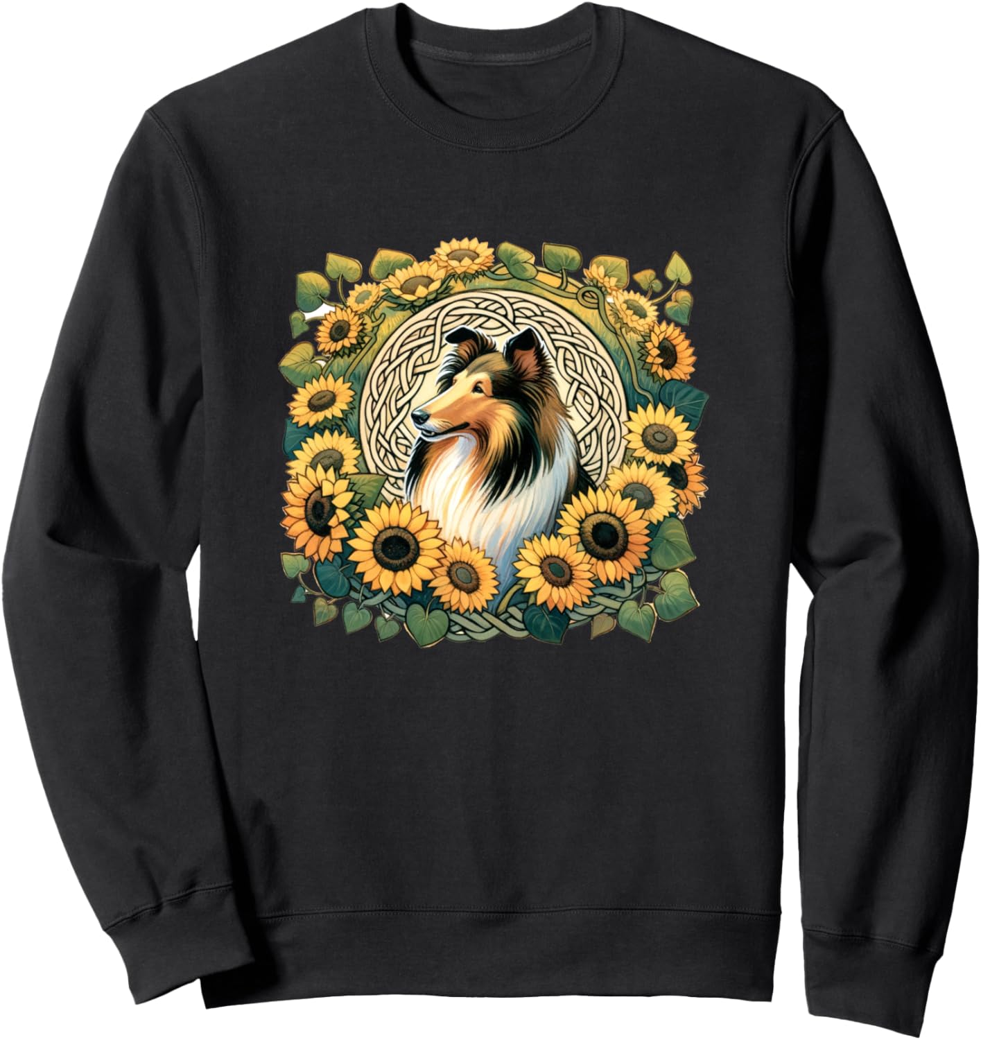 

Толстовка с изображением колли в форме подсолнуха Collie Lover Bubb, черный