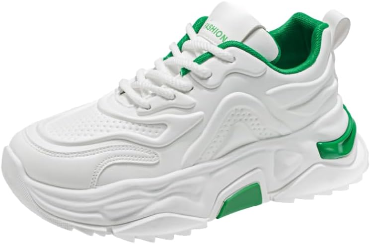 

Модные мужские кроссовки Hhhchpm на платформе с шнуровкой для прогулок, бега и повседневного стиля, уличная обувь, зеленый